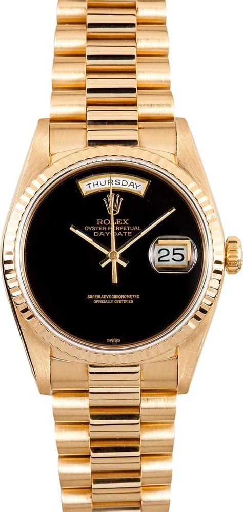 rolex 18k president onyx dial 18238|Rolex 18238 diamond dial.